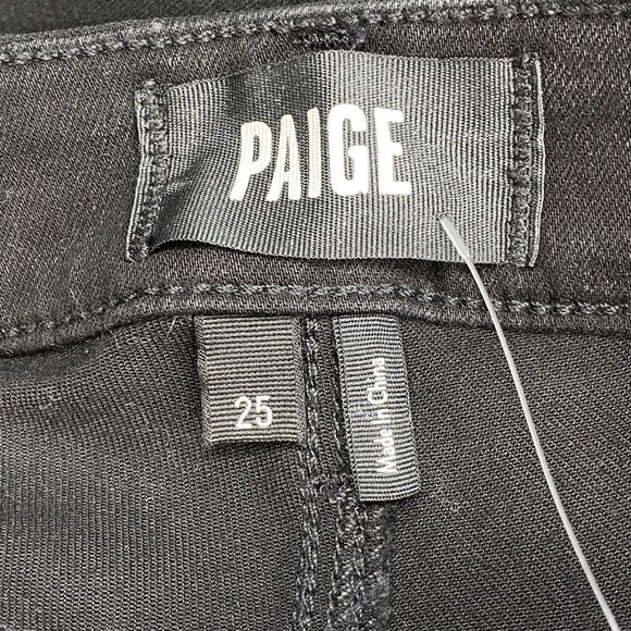 NEW PAIGE Women’s Anessa Luxe Coating Wide-Leg Pants “Black Fog” Size 25 - Picture 6 of 13